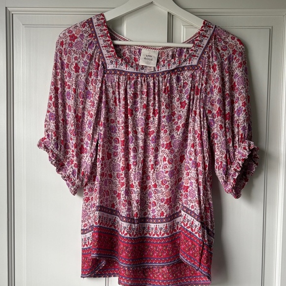 Knox Rose Tops - Knox Rose Target Pink and Red Floral Blouse size medium